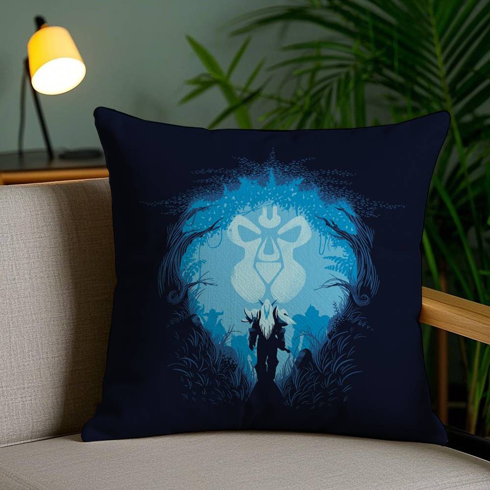 Pillow Case Warcrafts Of World W-Wow Game Sofa Short Plush Double-Sided Hd Printing Room Home Office Gift Cushion Cover