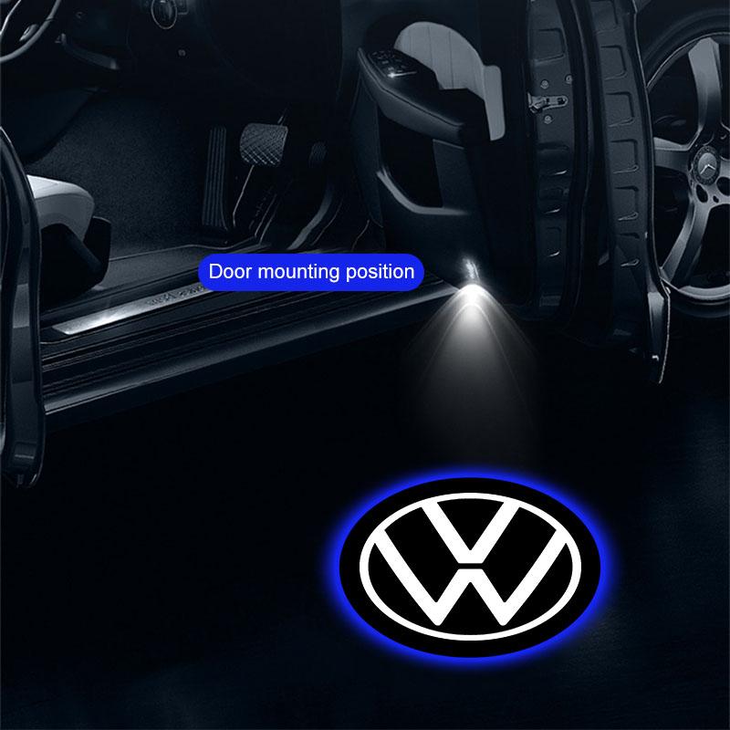 2Pcs Car Door Welcome Light HD LED Projector Welcome Light For Volkswagen Scirocco POLO Tiguan Passat B5 B6 B7 Golf EOS Jetta MK6 Octavia