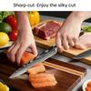 ZENG Ultra Sharp Slicing  Knife 7CR17 Laser Damascus Pakka Wood Sharp Sheath Gift Box Dicing Kitchen Knife