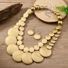 Gioielli Africani Bohemien Colorati Geometrici Rotondi Perline di Legno Collana di Perline Fatta a Mano E Orecchini Accessori da Festa da Donna