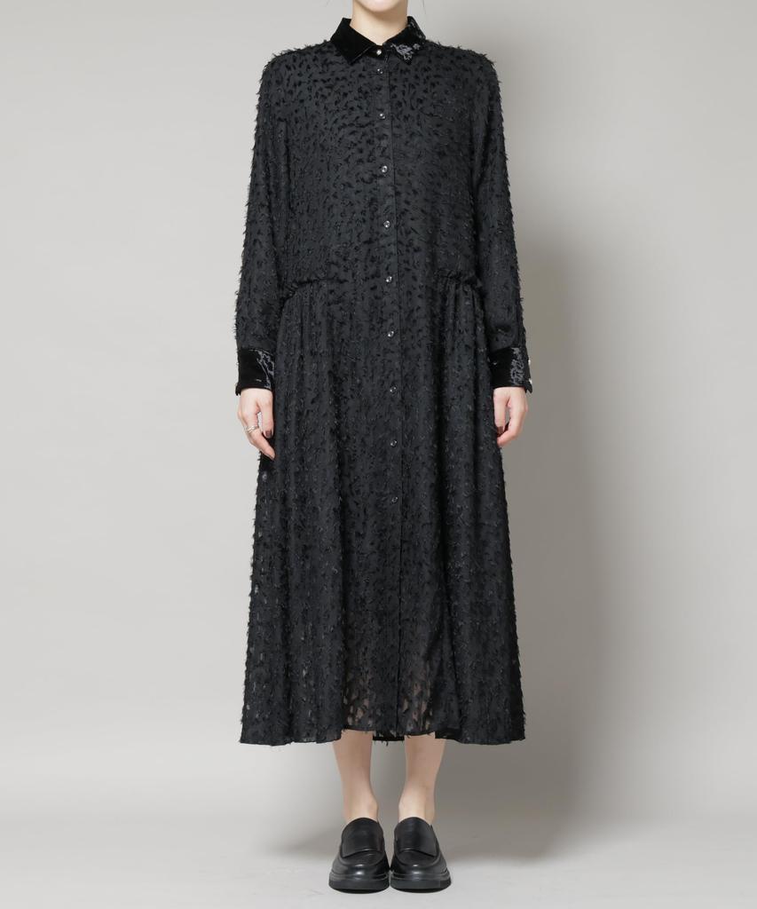 Nano Universe Fringe Jacquard Narrow Shirt Size Dress, Women's, S, 020, Gray, 669-5219326