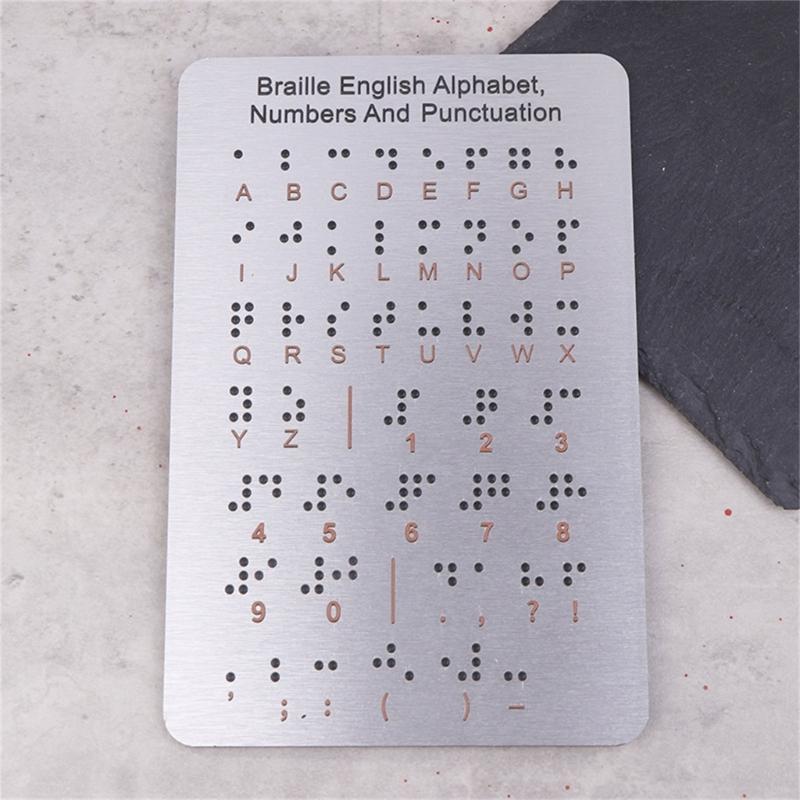Braille Letter Board with Raised Dots for Blind Kid Adult 12x18.4cm Number & Punctuation Learning Letter Fingerboard