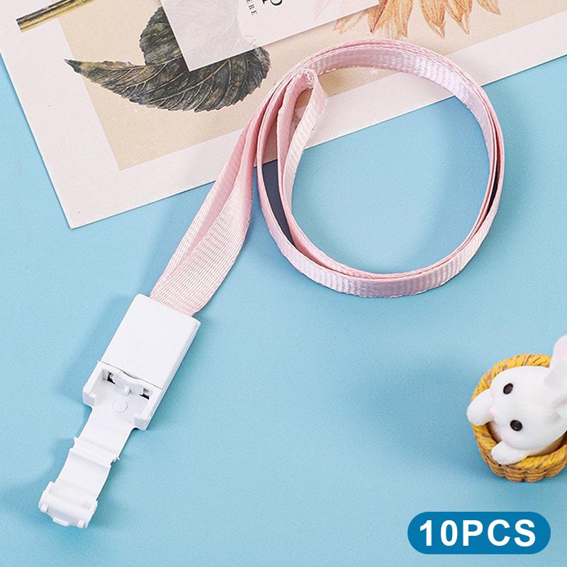 10Pcs New Plastic Card Sleeves With Lanyard Transparent Id Card Protective Cover Student Id Bus Card Holder