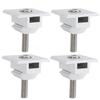 4 PCS Solar Panel Bracket Centre Clamps Silver Lightweight Steel 35mm Solar Panel Clamps for RV Flat Roof