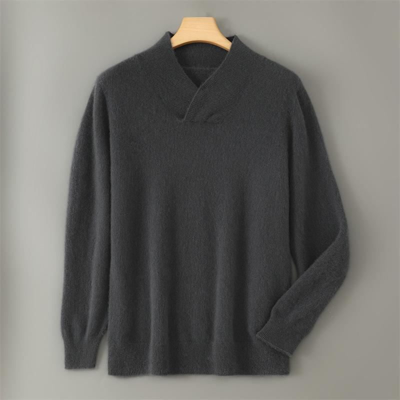 Men s Wool V-Neck Sweater - Business Casual Pullover for Autumn/Winter M
