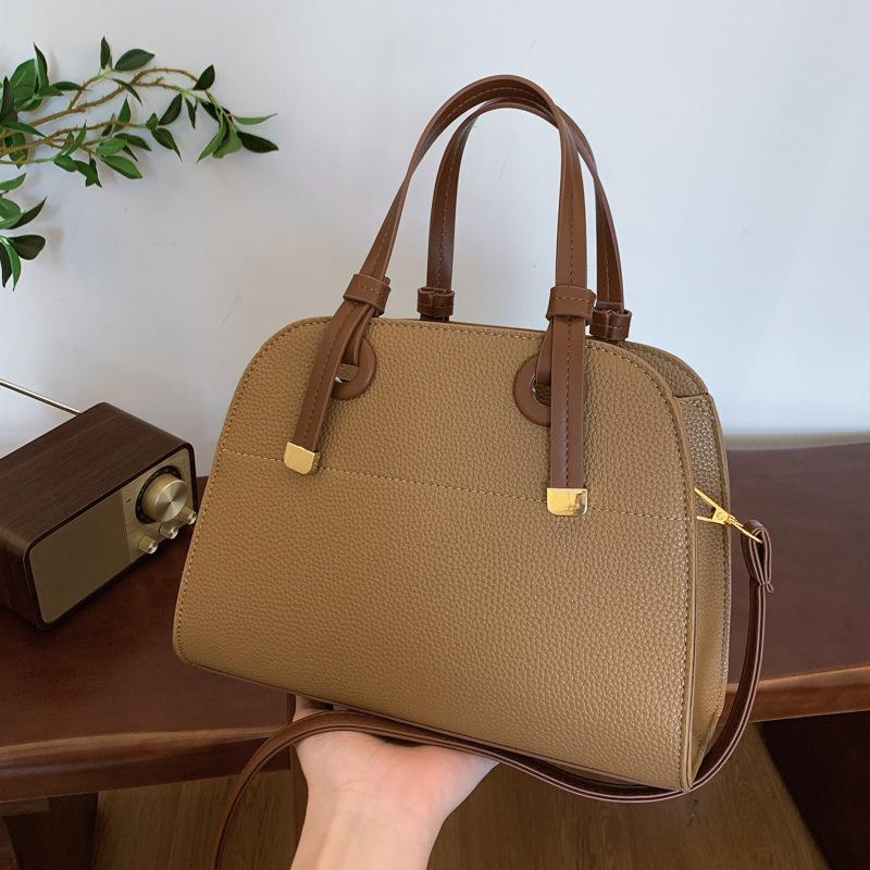 

Сумки Женские сумки через плечо для поездок на работу Сумки-мессенджеры с текстурой в иностранном стиле Модные портативные сумки-тоут темно-коричневого