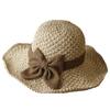 Sombrero de Sol Plegable de Ala Ancha para Mujer, Sombrero de Pescador Casual para Exteriores con Detalle de Lazo para Playa y Viajes