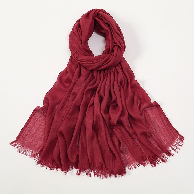 Large Size Cotton Feeling Scarf Women Plain Foulard Femme Luxury Hijab Long Bandana Evening Party Dress Shawls and Wraps