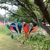 Spectacular Stained Glass Birds-on-a-wire Window Panel For Elegant Decor