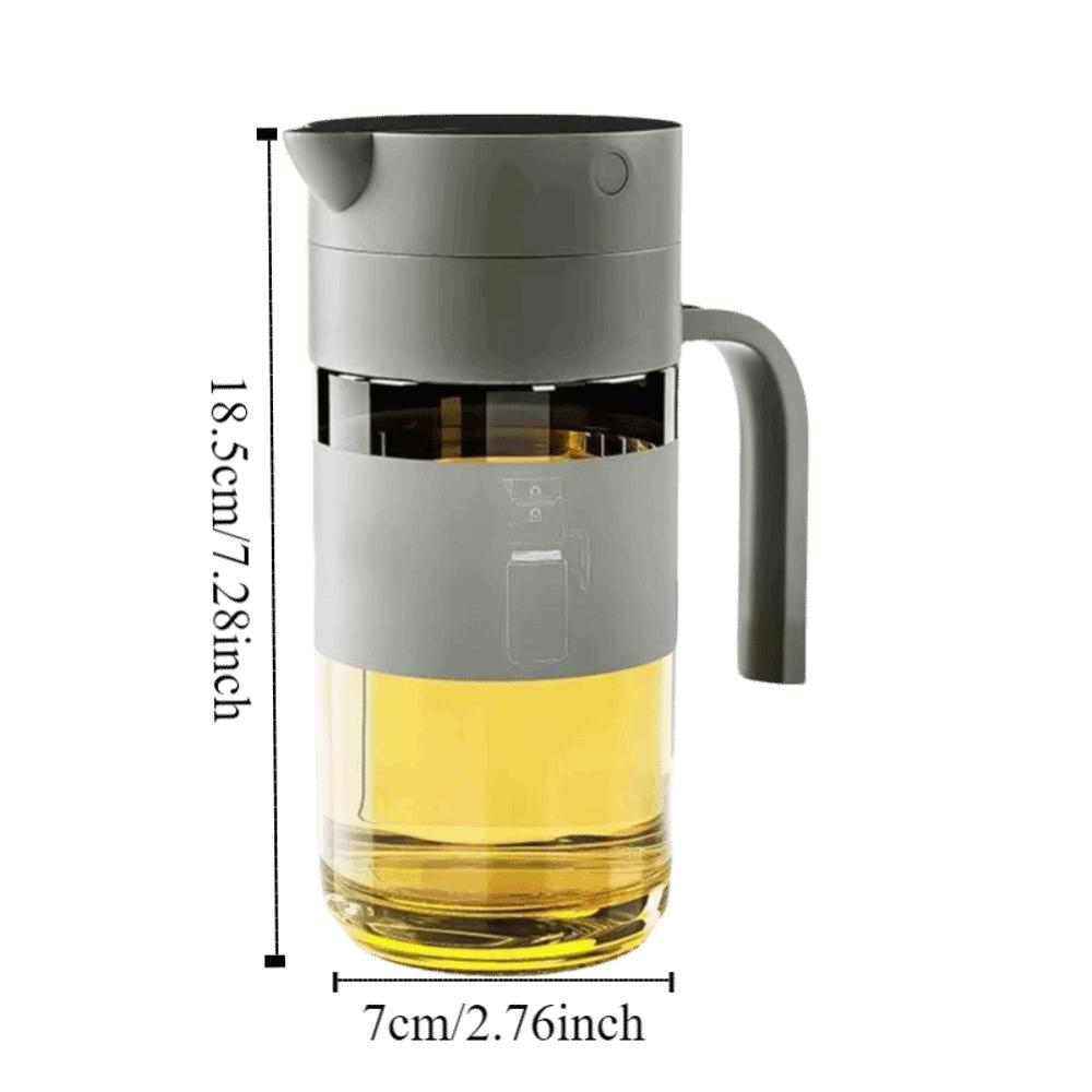 Heat-Resistant Drip-Free Oil Dispenser Borosilicate Glass Dual-Use Vinegar Dispenser 550ml Automatic Seal Oil Can Cooking Oil