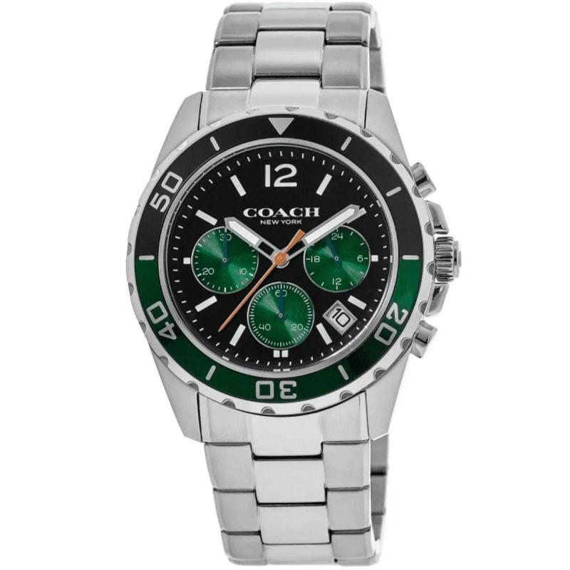 

Coach Kent Black & Green Chronograph Dial Steel Men s Watch 14602557 зелений