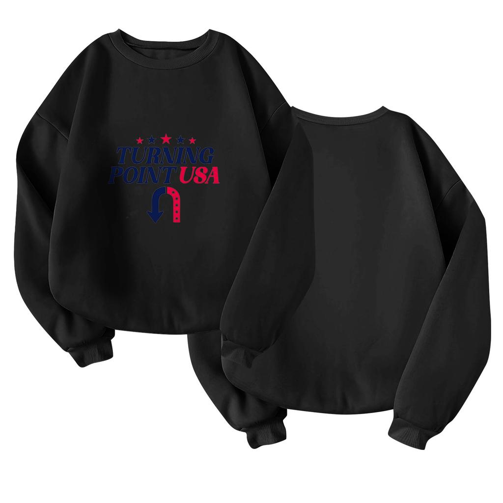 Unisex Fashion Casual Long Sleeve  Print Round Neck Top