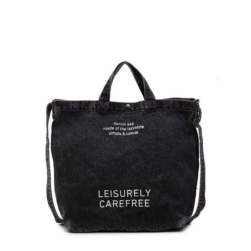 Modna Torba na Ramię Retro Denim o Dużej Pojemności - Torba Crossbody Tote dla Studentów