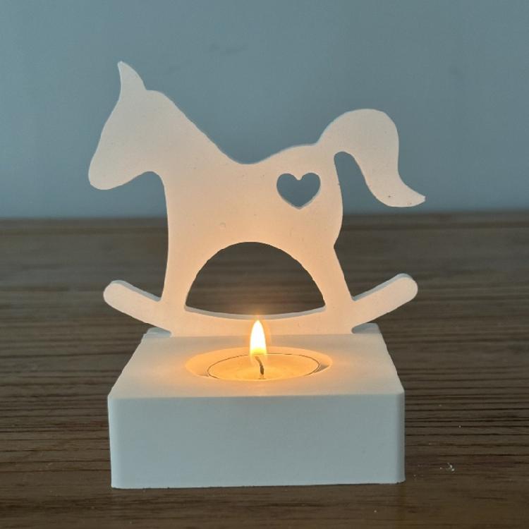 Hearts Horse Candlesticks Silicone Molds Cute Horse Candle Holder Resins Molds