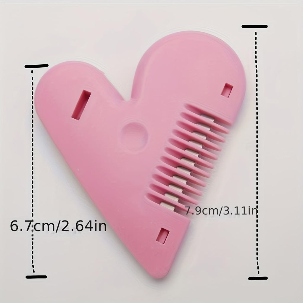 Pink Heart-Shaped Hair Trimmers for Women - Portable, Scent-Free Intimate Grooming Tool with Easy-Press Release Button for Eyebrow Shaping