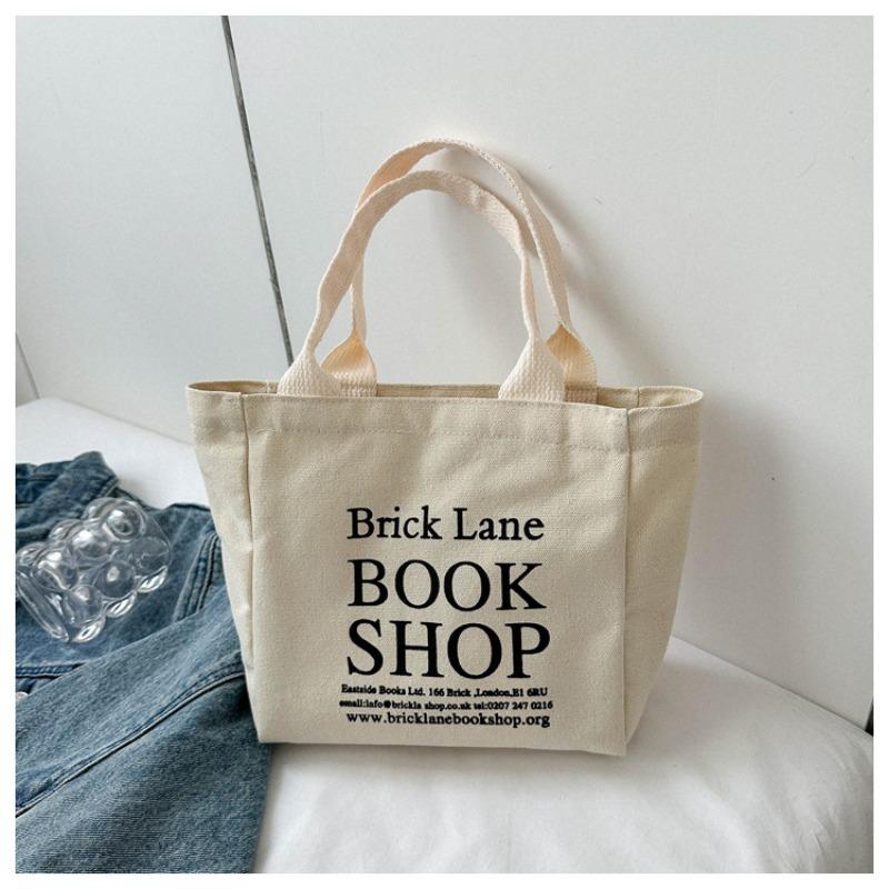 Simple mini portable bucket bag, commuter to work, lunch box, storage bag, large capacity, go out and carry canvas bag.
