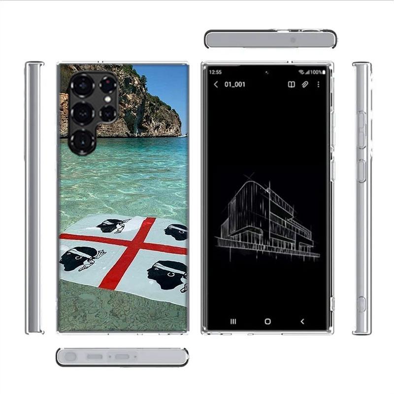 Flagge von Sardinien Cases Handyhülle für Samsung Galaxy S26 Ultra S25 Edge S24 S23 FE S21 Plus S20 S22 S10 Cover TPU Capa Schale Sho
