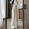 Gray Sweatpants Women's Spring and Autumn New Thin and Drape High-waisted Straight-leg Pants Casual Loose Narrow Wide-leg Pants