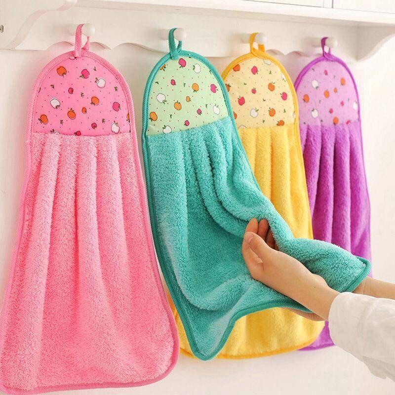 

Absorbent Lint-Free Hanging Hand Towel for Kitchen and Bathroom Hanging Towel - Random Mixed Colors - Single Pack