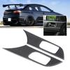 2pcs Carbon Fiber Inner Door Handle Panel Trim Interior Fit for Mitsubishi Lancer 2008‑2016