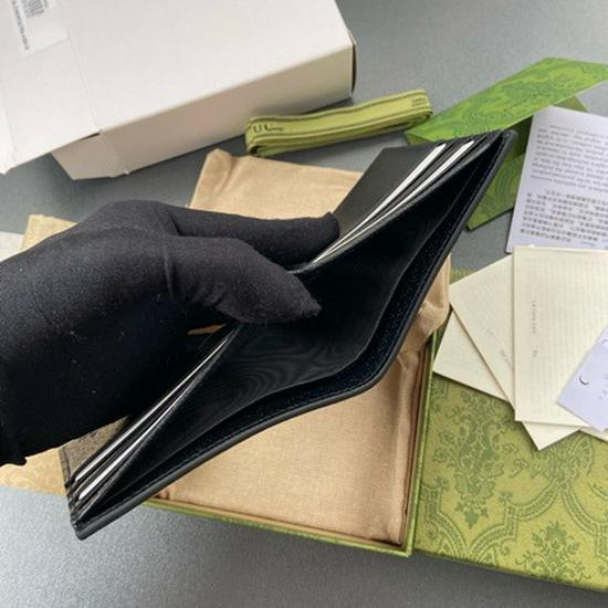 Original Leather "G" Mar Series Wallet: Hot-Pressed Calfskin, Bi-Fold Design with Eight Card Slots.