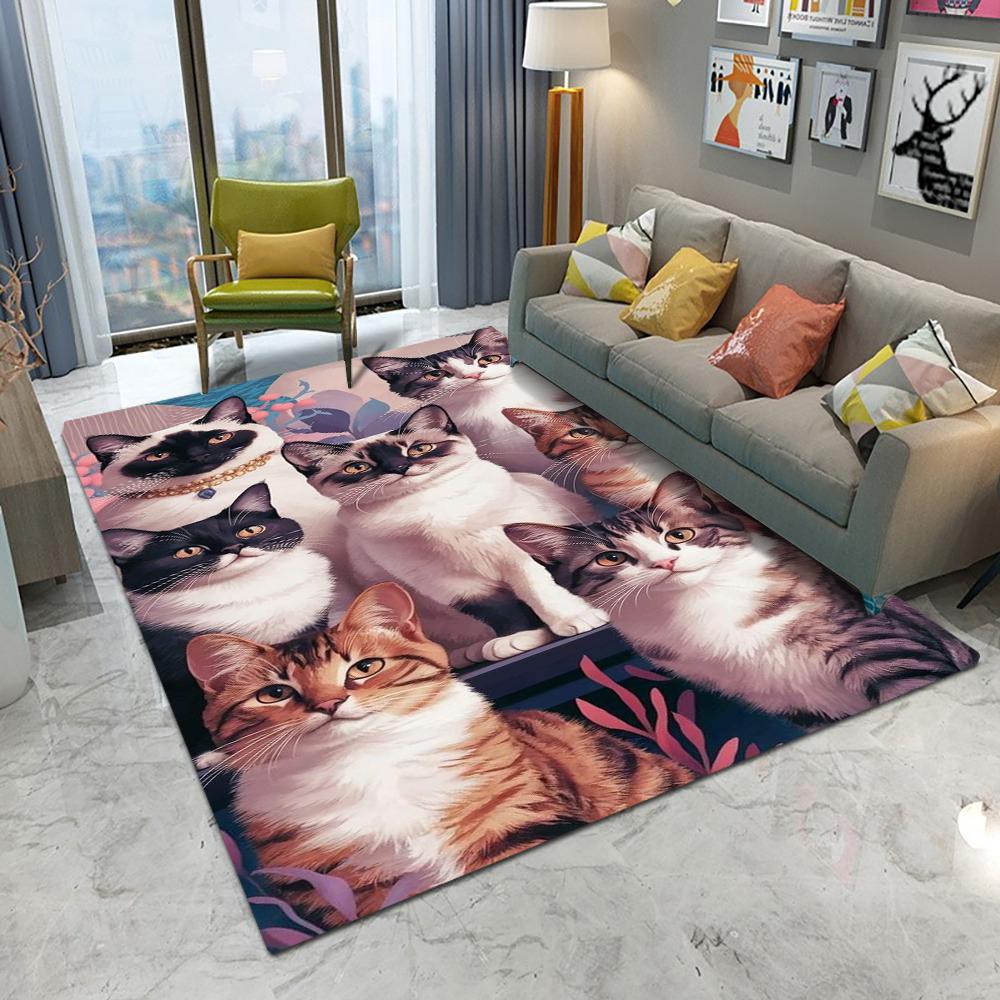 Many Cute Beautiful Cat Kitten Carpet Living Room Sofa Bedroom Study Kitchen Entrance Door Mat Non-slip Kawaii Home Decor Rug
