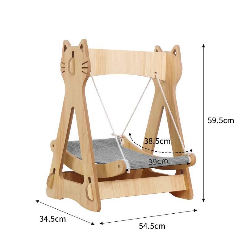 Cat Hammock Solid Wood Cat Swing Nest Dog Nest Summer Hammock Cradle Hemp Rope Hanging Nest