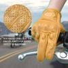 Summer Vintage Leather Motorcycle Gloves Men Black Wear-resistant Guantes Touchscreen Anti-slip Retro Motobiker Riding Gloves