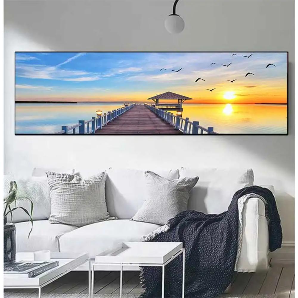 Himmel Meer Sonnenaufgang Malerei Gedruckt Auf Leinwand Wohnkultur Wand Kunst Bilder Für Wohnzimmer Kein Rahmen Moderne Natürliche Landschaft Poster
