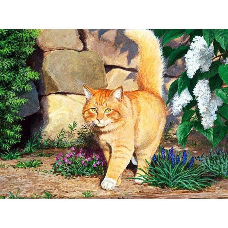 

Полный 5D алмазная живопись цветок кот фея DIY Алмазная вышивка Алмазная мозаика наборы крестиков домашний декор подарок Square 30x40cm