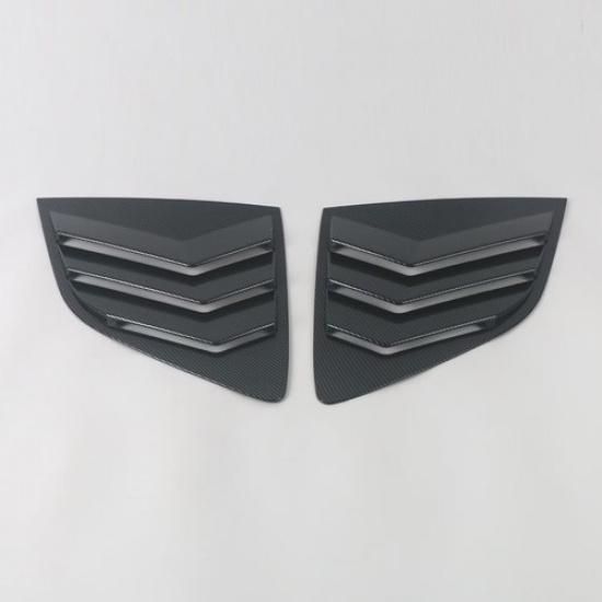 Rear Window Louver Shade Side Cover Trim For Honda CRV CR-V 2P Carbon Fiber