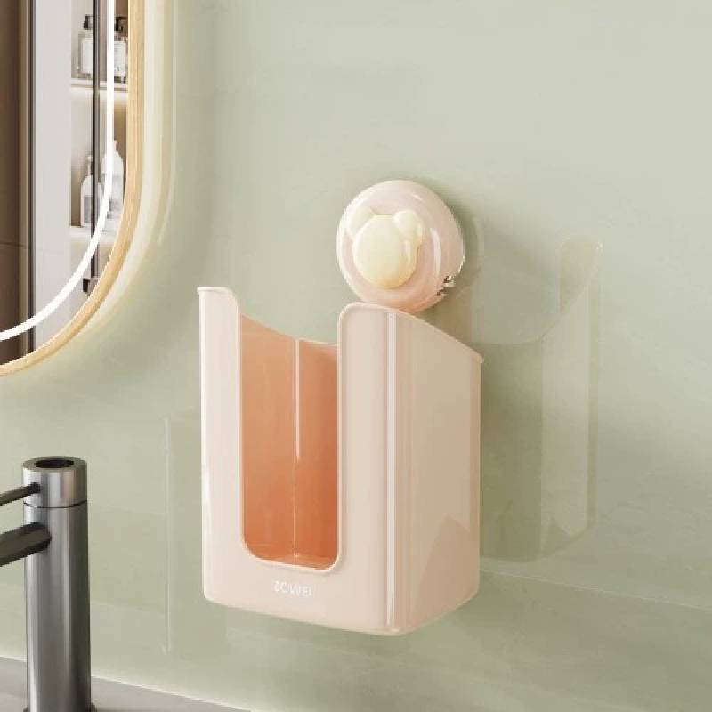 Sucker Wall Mount Tissue Box With Open Design For Kitchen Living Room Storage