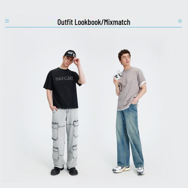 NVG·YOUNG Men's Distressed Cotton Round Neck Short Sleeve T-Shirt