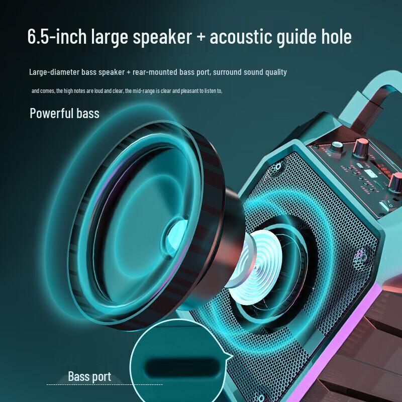 Newmine K97 Portable Wireless Bluetooth Speaker with Microphone and Radio CN plug (adapter included) (CN version)