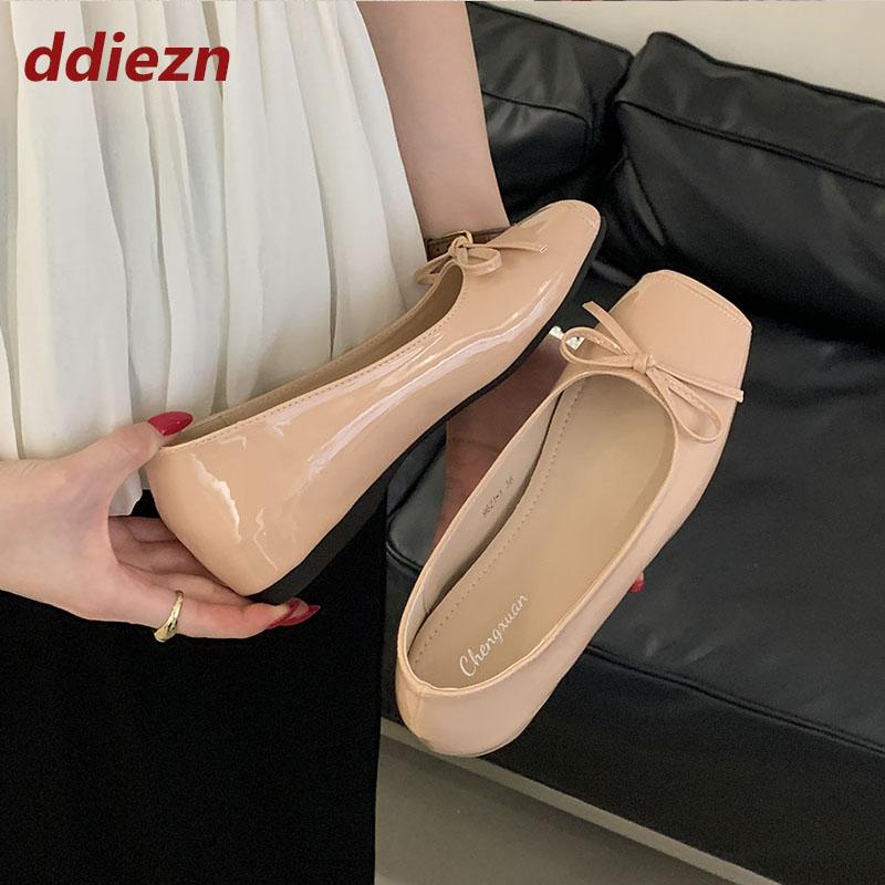 Fashion Soft Female Shallow Women Flats With Shoes Height Increasing Footwear Fashion Butterfly-Knot Ladies Flats Slip On Shoes