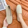 Fashion Spring and Autumn Flat Shoes Fashion Leisure Women's Flat Shoes Square Toe Knitting Elastic Comfortable Slip-on Boutique Shoes