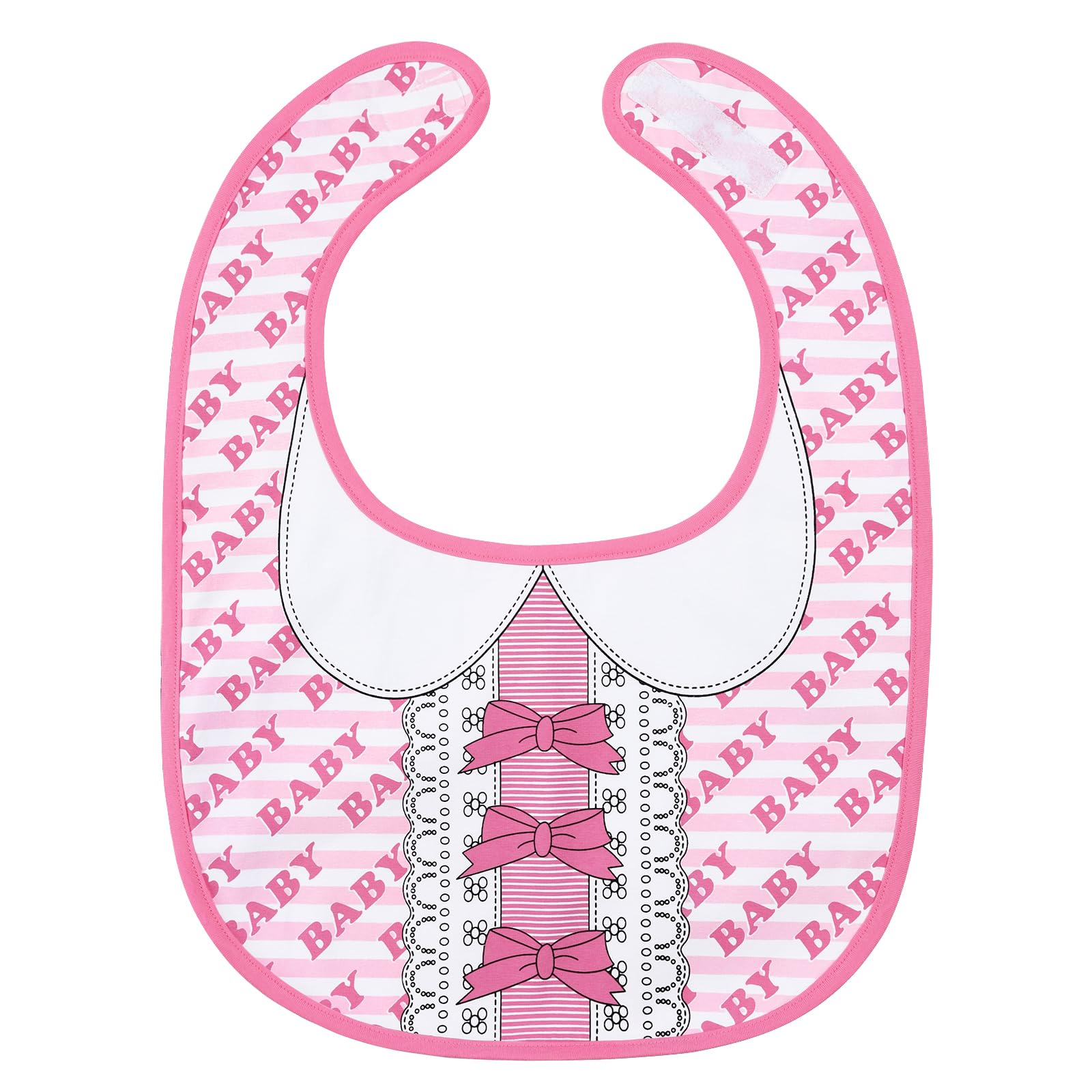 

LittleForBig Adult Bib, Cute Apron for Care [Cotton + Waterproof Sheet] Pink, Baby Pattern, Pretty Baby