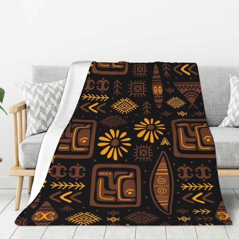 Maßgeschneiderte ultraweiche Fleece-Afrikanische Schlammtuch Bogolan Decke Warme Flanell-Stamm-Ethnisch-Böhmische Muster Decken Sofa Steppdecke