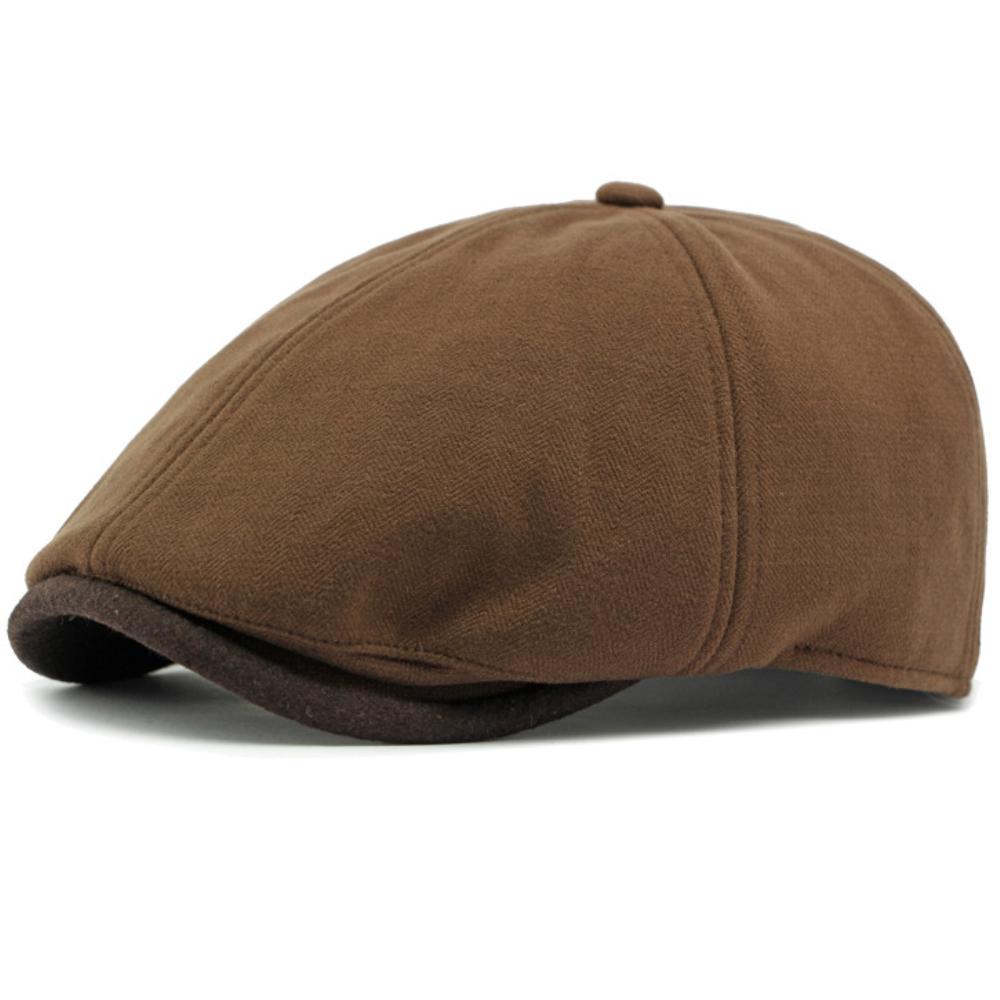 

HT4586 Berets Thick Warm Fleece Lined Ivy Octagonal Flat Cap Artist Painter Beret Hat Autumn Winter Hat Cap Men Women Beret Cap 55-59cm Adjustable кавовий
