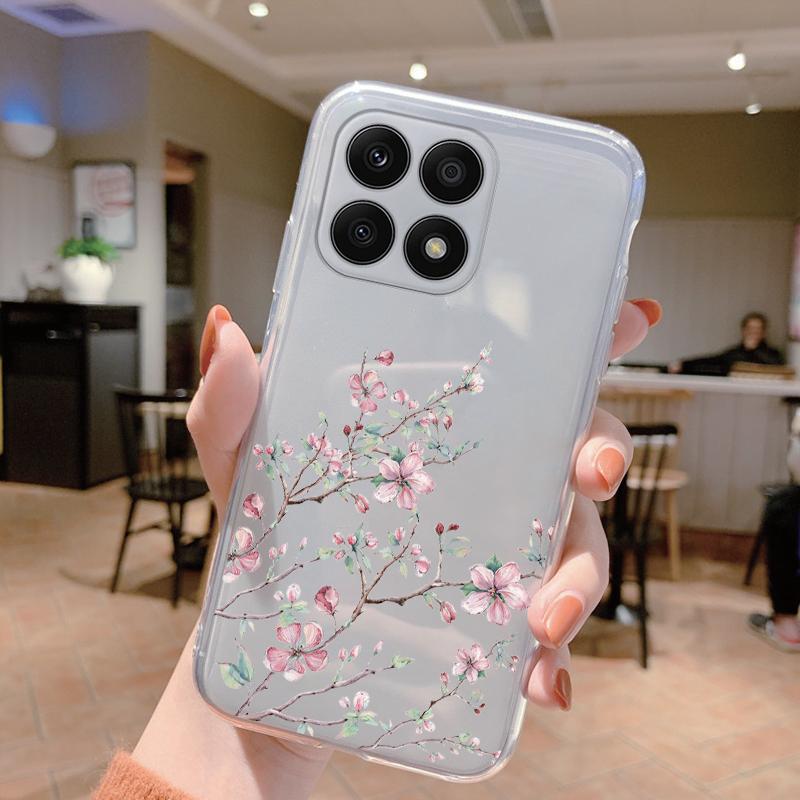 For Honor 70 Lite 5G Case Silicone Soft Clear TPU Coque for Honor X8a X8b X8c X8 5G X6 Phone Cover Print Shell Protection Women