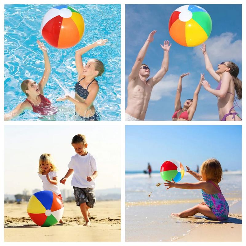 5Pcs Inflatable Beach Ball Colorful Balloons Swimming Pool Party Water Game Balloons Beach Sports Shower Ball Fun Toys for Kids
