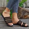 36-43 European and American Mesh Large Size Flat-soled Casual Sandals 2025 Summer Breathable Casual Comfortable Soft-soled Slippers