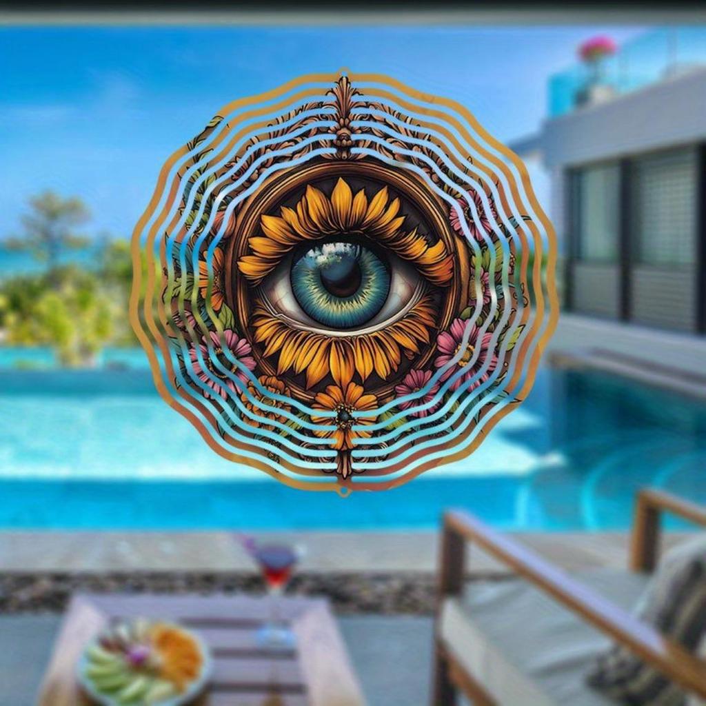 Intricate Mandala-Style Metal Wind Spinner with Floral Design - Durable Outdoor Art for Garden & Patio Decor, No Electricity or Battery Needed