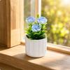 Miniature Artificial Rose Potted Plant Lightweight for Desktop Displays