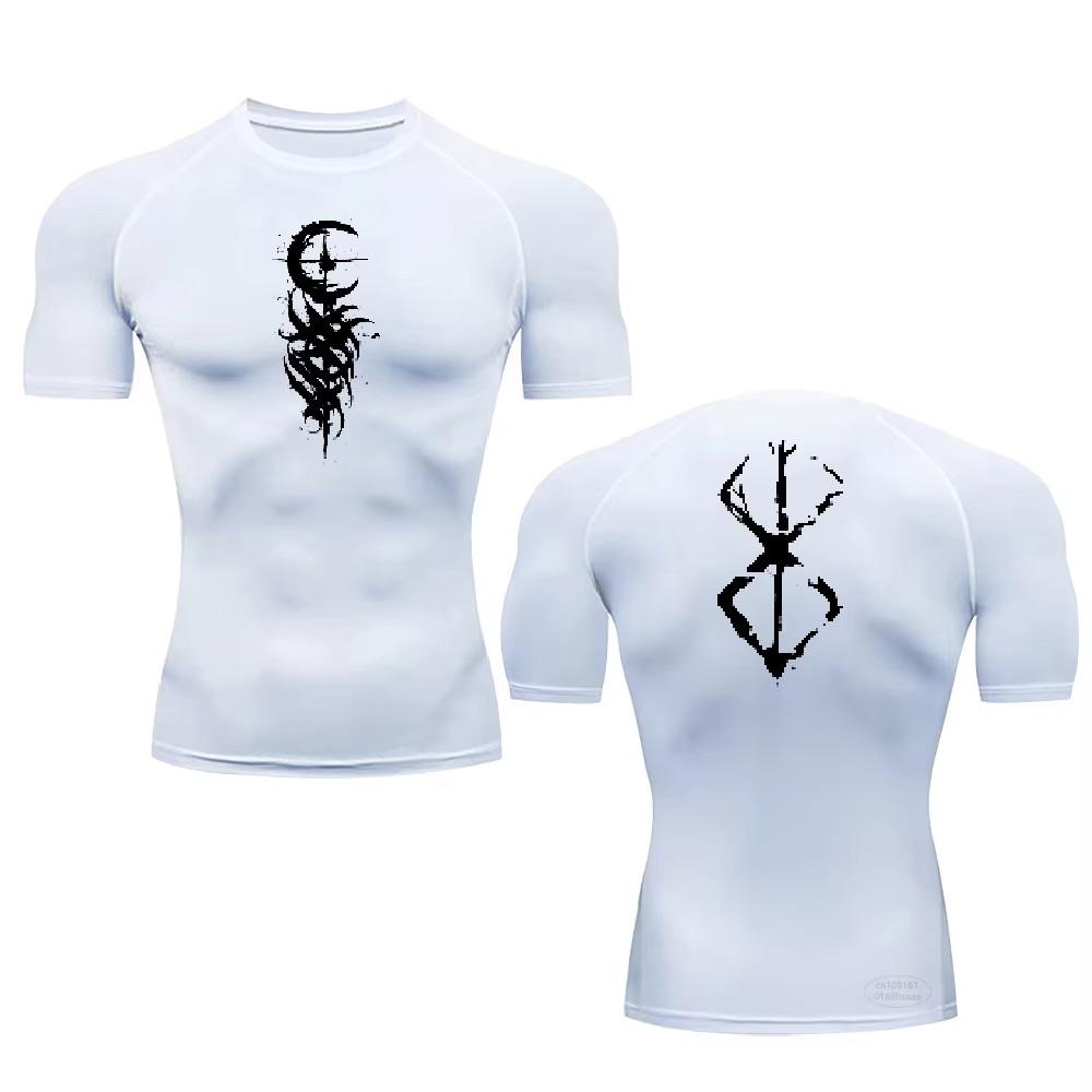 

Мужская компрессионная футболка, Быстросохнущая спортивная одежда для зала и бега, Мужская дышащая футболка для фитнеса с принтом, короткий рукав 847 S