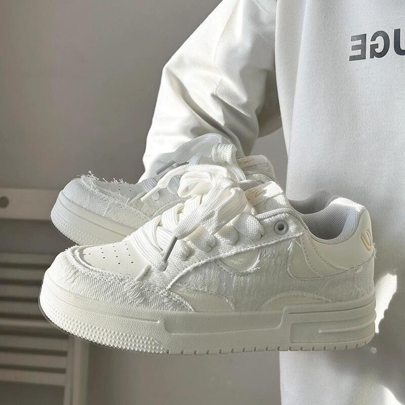 Tide bread shoes women's summer niche couple thick baseplate shoes casual little white shoes women round head