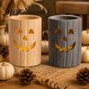 Seasonal Festive Table Decorations Halloween Pumpkin Candle Holder, Resin Hollow Candlestick, Vintage Country Candlestick Holders Style
