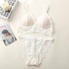 French triangle cup bra set female sexy beautiful back hollow lace two-piece set