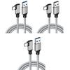 USB 3.2 3A 20V 60W Type C Charging Cable Right Angle Fast Data Sync Cord for Smartphones and Tablets