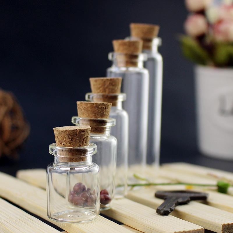 Mini Glass Drift Bottle for Baby Hair Preservation with Cork
